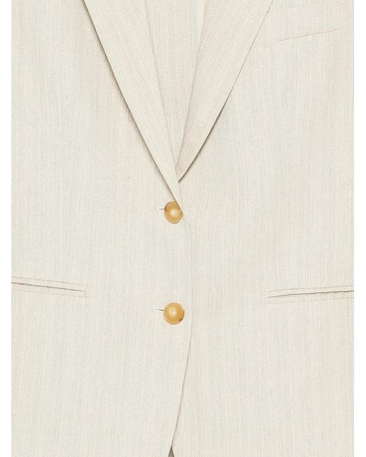 Alysi White Buttoned Stripped Blazer