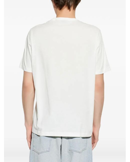 Paul Smith White Paperclip-Print T-Shirt for men