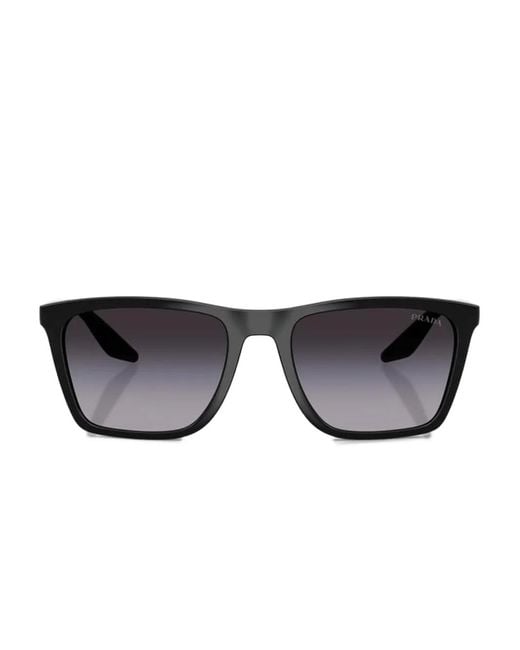 Prada Linea Rossa Black Square-Frame Sunglasses for men