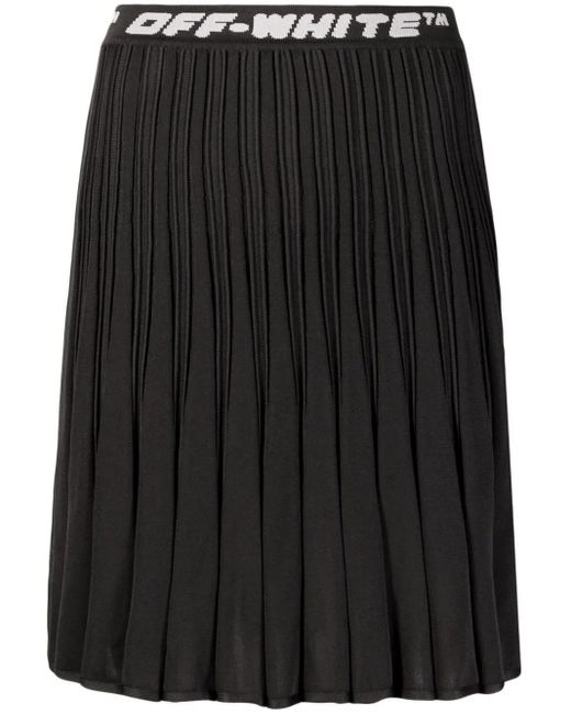 Off-White c/o Virgil Abloh Black Logo Band Pleated Skirt