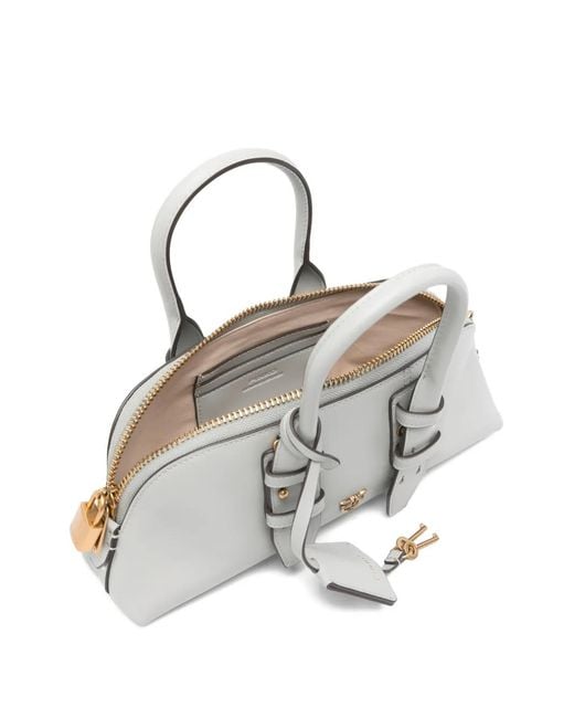 Pinko White Bowling Zip-Up Tote Bag
