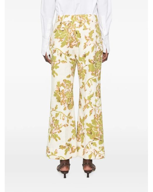 LaDoubleJ Metallic Hendrix Floral-Print Trousers