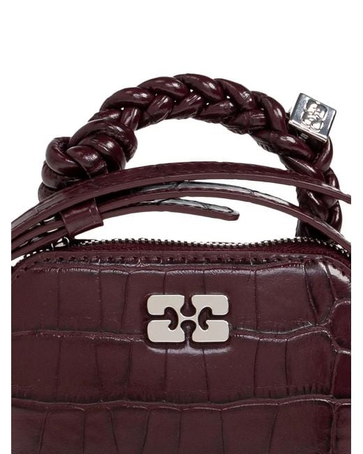 Ganni Purple Logo-Plaque Mini Bag