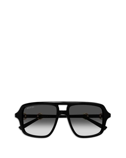 Gucci Black Navigator-Frame Sunglasses