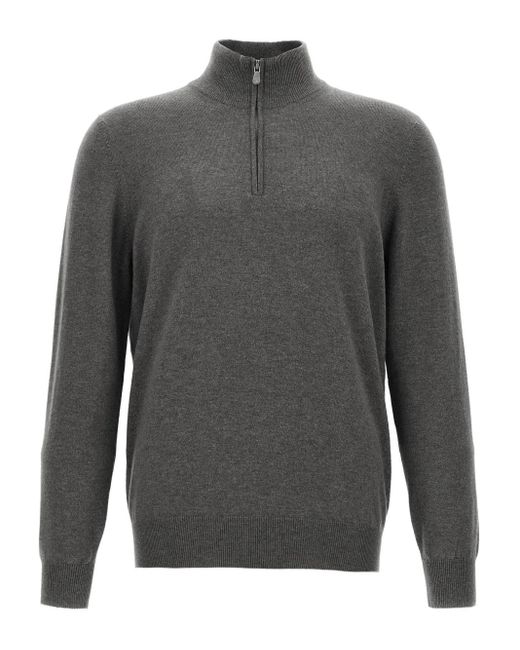 Brunello Cucinelli Gray Cashmere Turtleneck Sweater for men