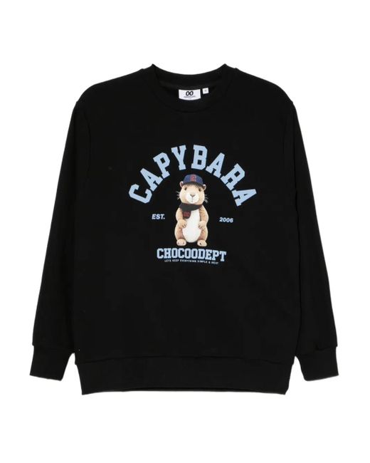 Chocoolate Black Graphic-Print Sweatshirt