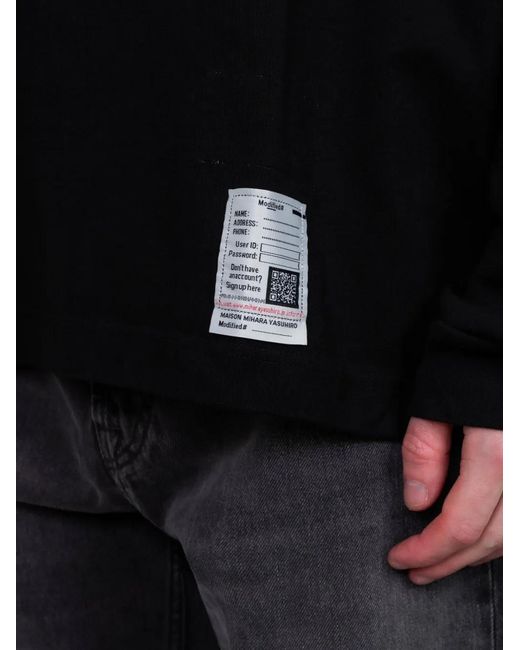 Maison Mihara Yasuhiro Black Graphic-Print Long Sleeve T-Shirt for men