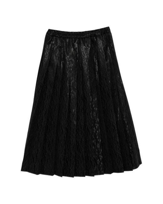 Junya Watanabe レース プリーツスカート ブラック | Lyst