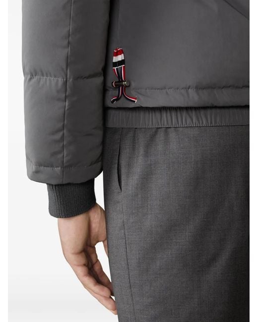 Thom Browne Gray Front Snap-Closure Bomber Jacket for men