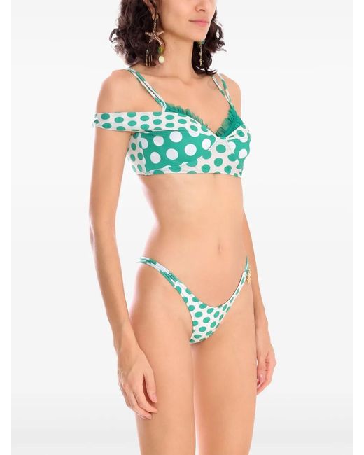 Amir Slama Green X Jade Picon Polka-Dot Bikini