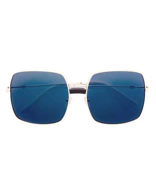 Gucci Metallic Oversized Frame Sunglasses