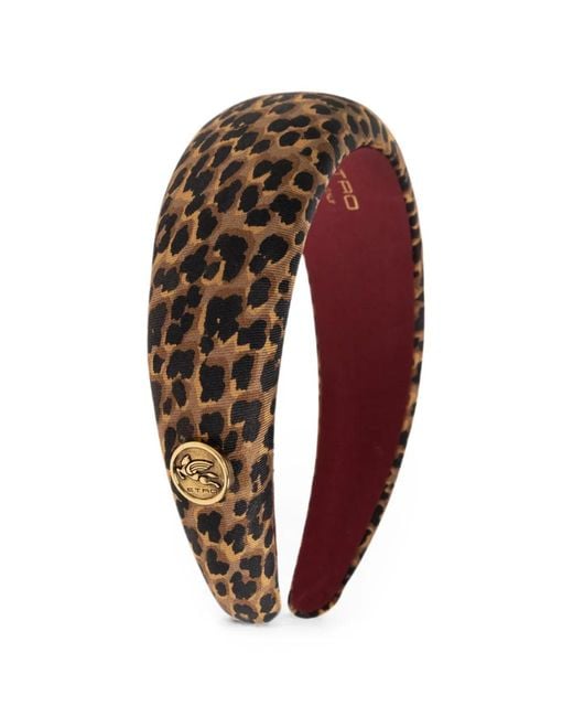 Etro Red Leopard-Print Padded Headband