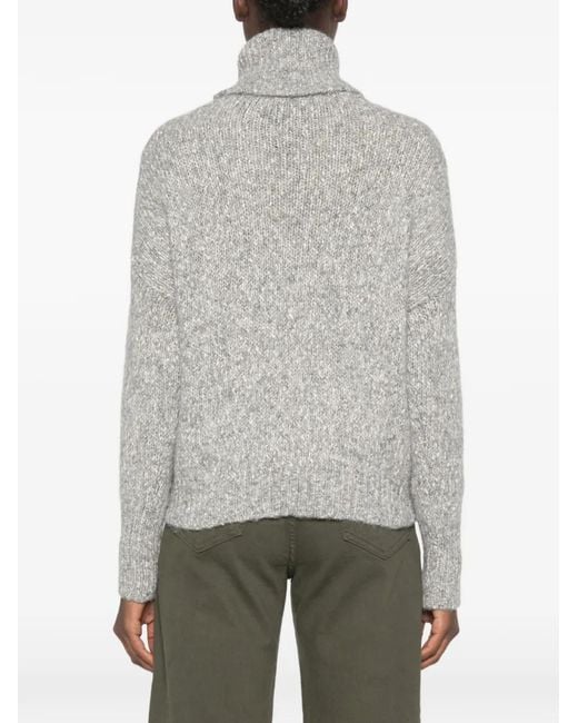 Base London Gray Roll-Neck Knitted Sweater