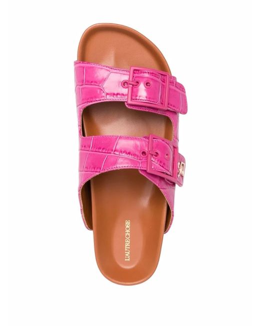 Sandales À Effet Peau De Crocodile L'Autre Chose en coloris Pink