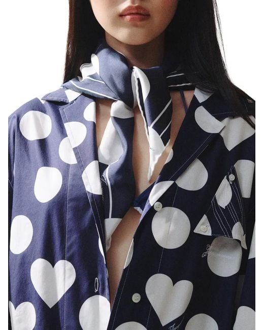 Jacquemus Blue Polka-Dot Scarf