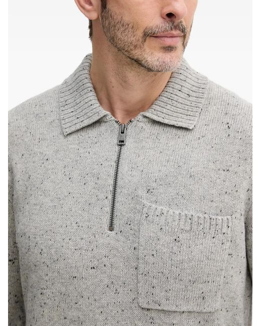 Liu Jo Gray Half-Zip Sweater for men