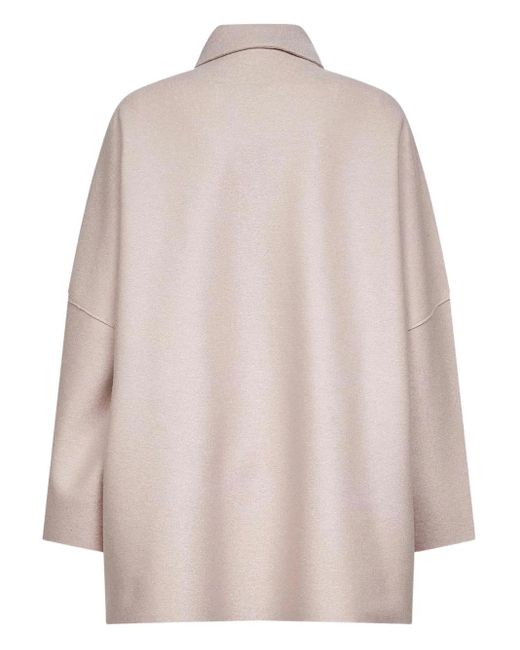 Harris Wharf London Natural Button-Fastening Patch-Pocket Coat