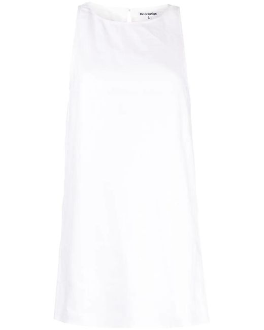 Reformation White Jessi Linen Minidress