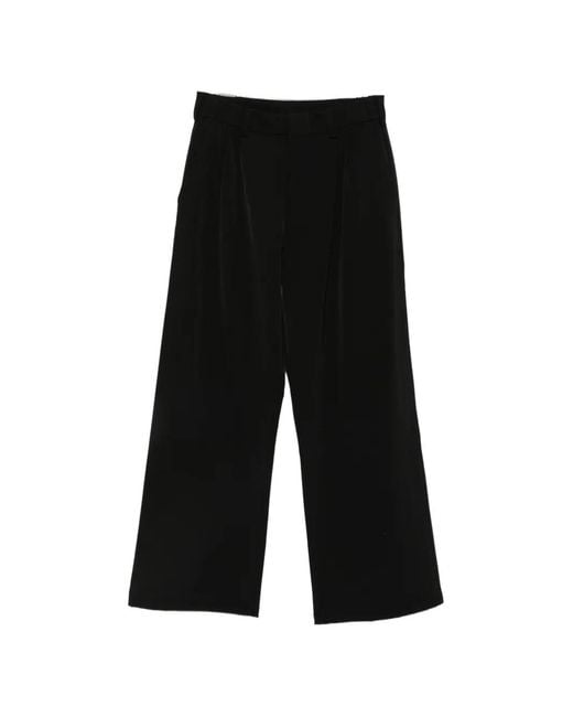 Rains Black Pleated Wide-Leg Trousers for men