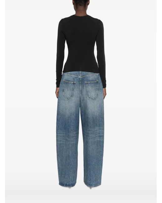 Alexander Wang Black Layered-Detail Ribbed-Knit Top