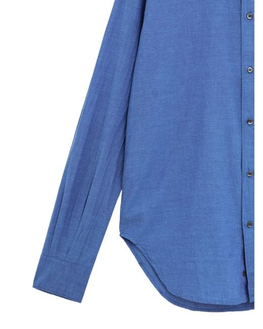 Aspesi Blue Buttoned Shirt for men