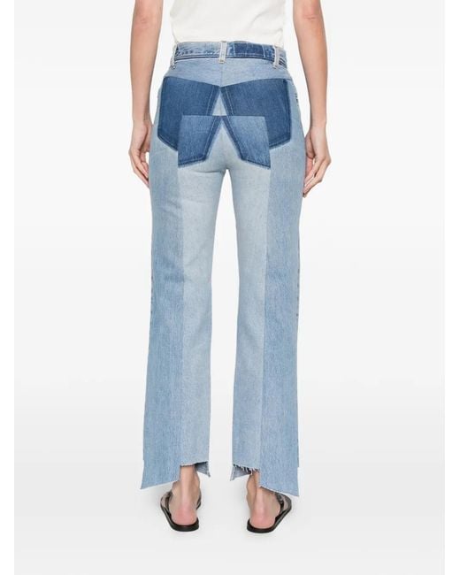 Vetements Blue Panel Raw-Edge Jeans