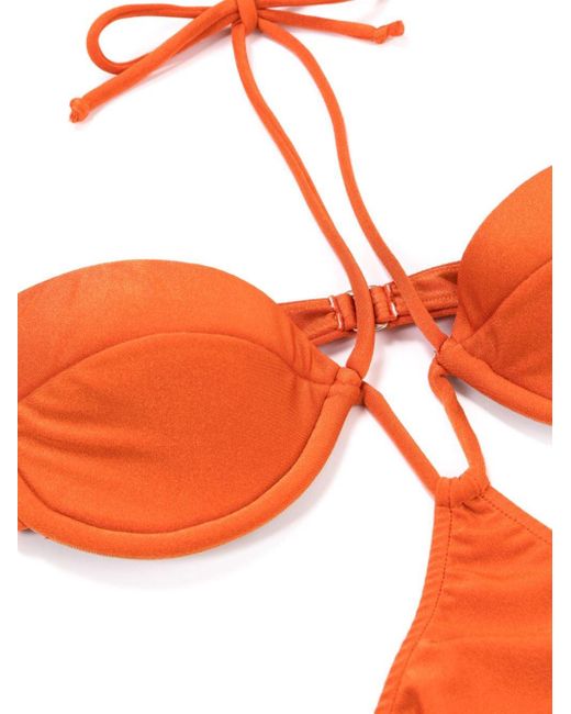 Bañador con charm del logo Adriana Degreas de color Orange