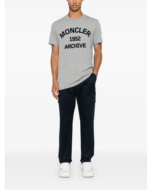 Moncler Blue Cotton Trosusers for men