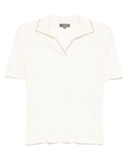 N.Peal Cashmere Vネック トップ White