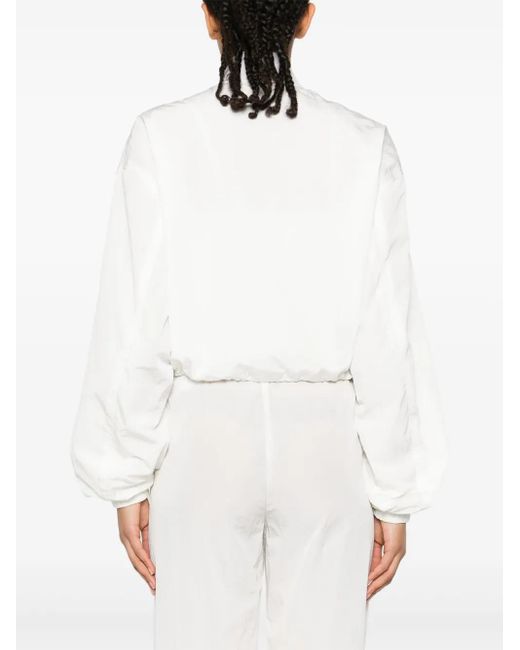 Fabiana Filippi White Cropped Bomber Jacket