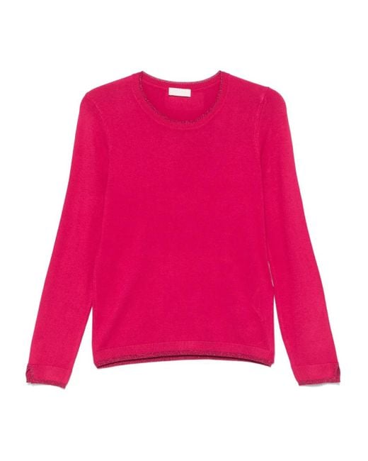 Liu Jo Pink Crew-Neck Jumper