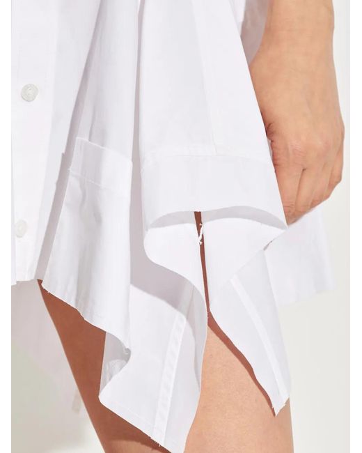 Alexander Wang White Button-Front Layered Shirt Dress