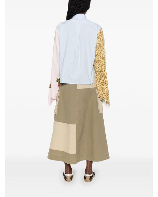 Moschino Blue Panelled Long-Sleeve Shirt