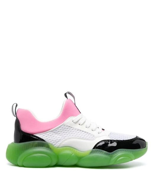 Moschino Green Bubble-Sole Low-Top Sneakers