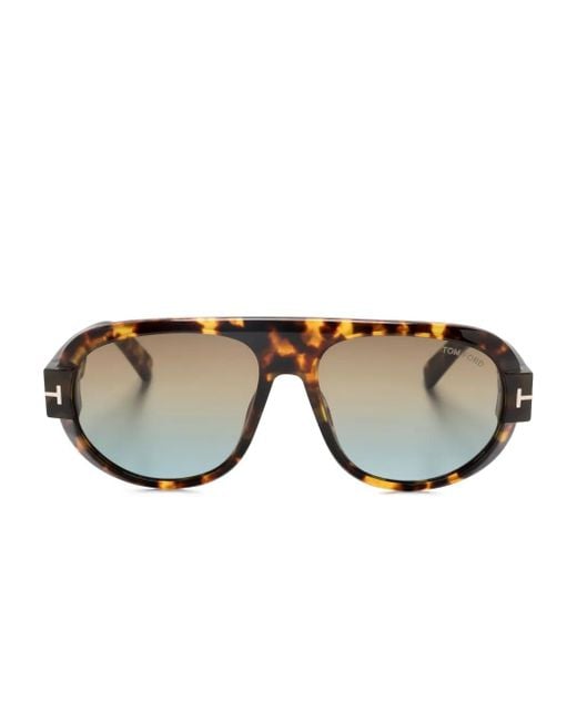 メンズ Tom Ford Blake パイロット サングラス Brown