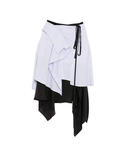 Feng Chen Wang White Deconstruction Wrap Skirt