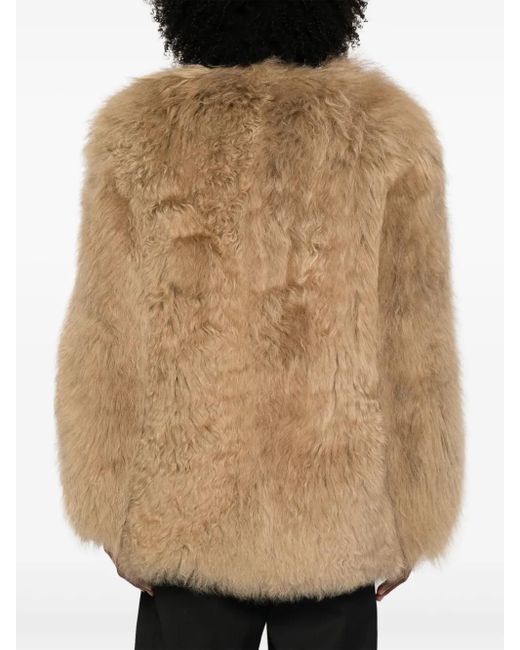 Prada Natural Jacke Aus Faux Shearling