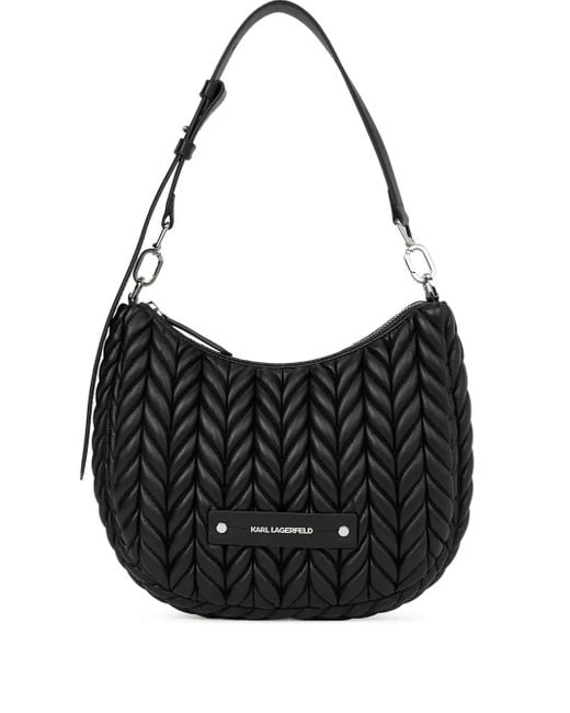 Karl Lagerfeld Black Small K/Weave Tote Bag
