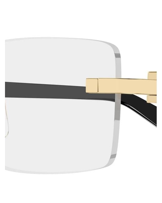 Cartier Black Rectangle Rimless Glasses for men