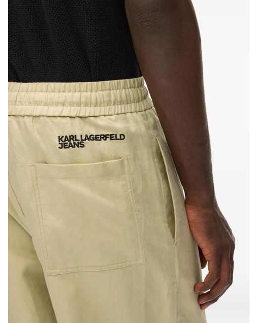 Karl Lagerfeld Natural Drawstring Trousers for men