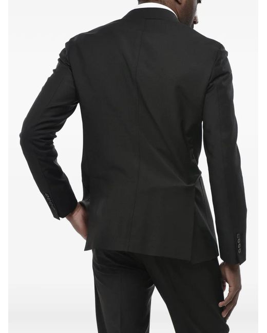 Colamarino Black Single-Breasted Wool-Blend Suit for men