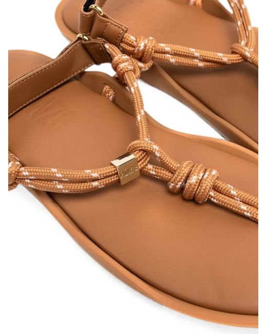 FLOWZE Brown Knotted Touch-Strap Sandals