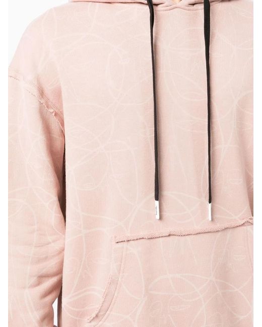 Haculla Pink Laser Drawstring Hoodie for men