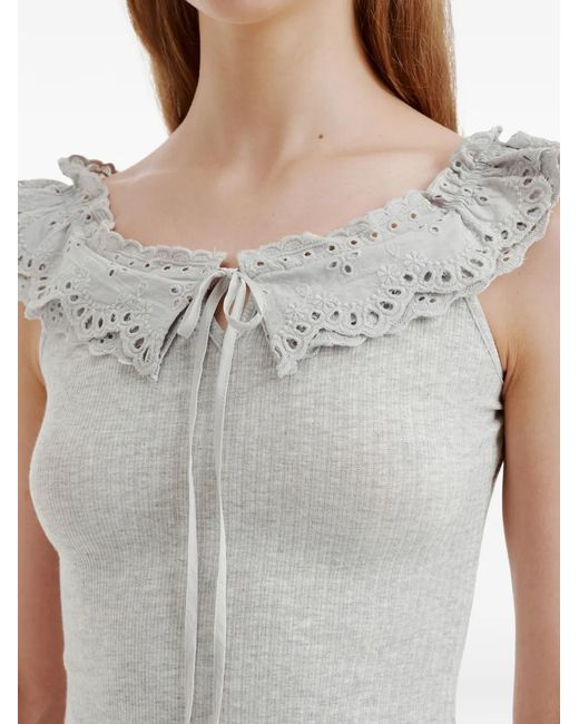 B+ AB Gray Broderie-Anglaise Ruffled Set
