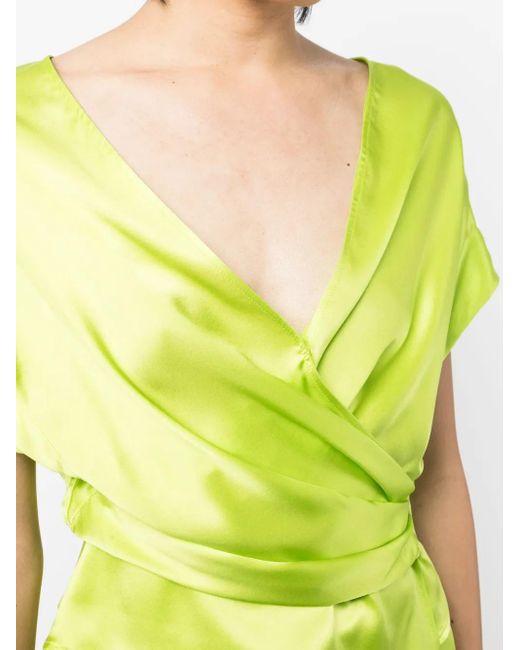 Michelle Mason Yellow Open-Neck Top