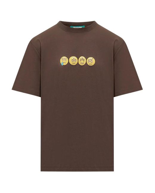 Barrow Brown Emoticon-Print T-Shirt for men