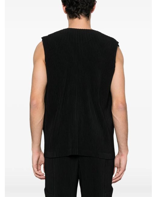 Homme Plissé Issey Miyake Black Quarry Zipped Gilet for men