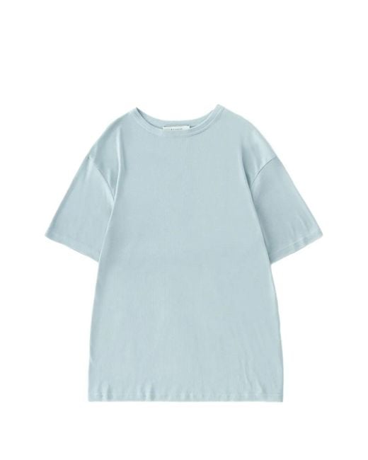 Studio Nicholson Blue Ribbed Dropped-Shoulder T-Shirt