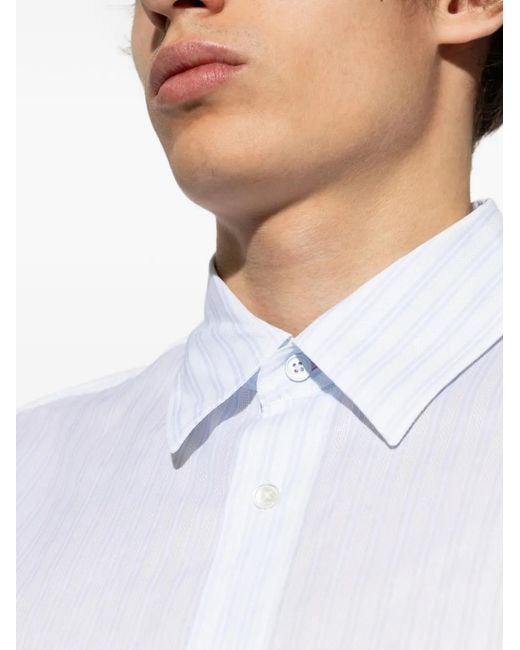 Paul Smith White Striped Cotton Shirt for men