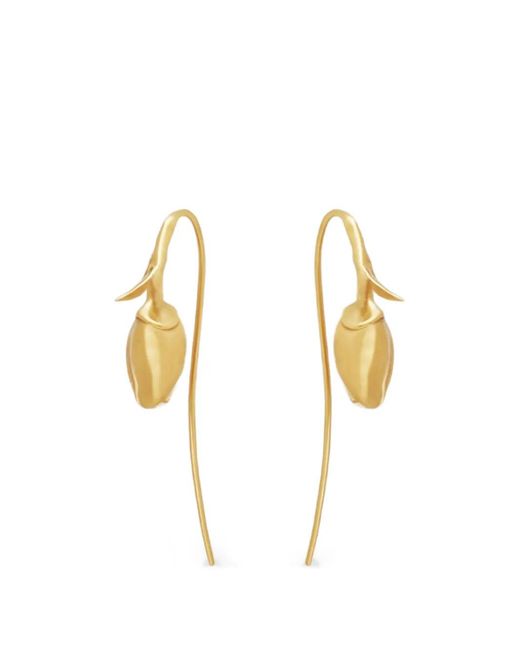 Erdem Metallic Bloom Loop Earrings